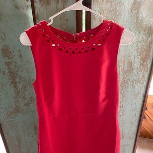 Loft Coral sleveless Dress Size 6 worn only once